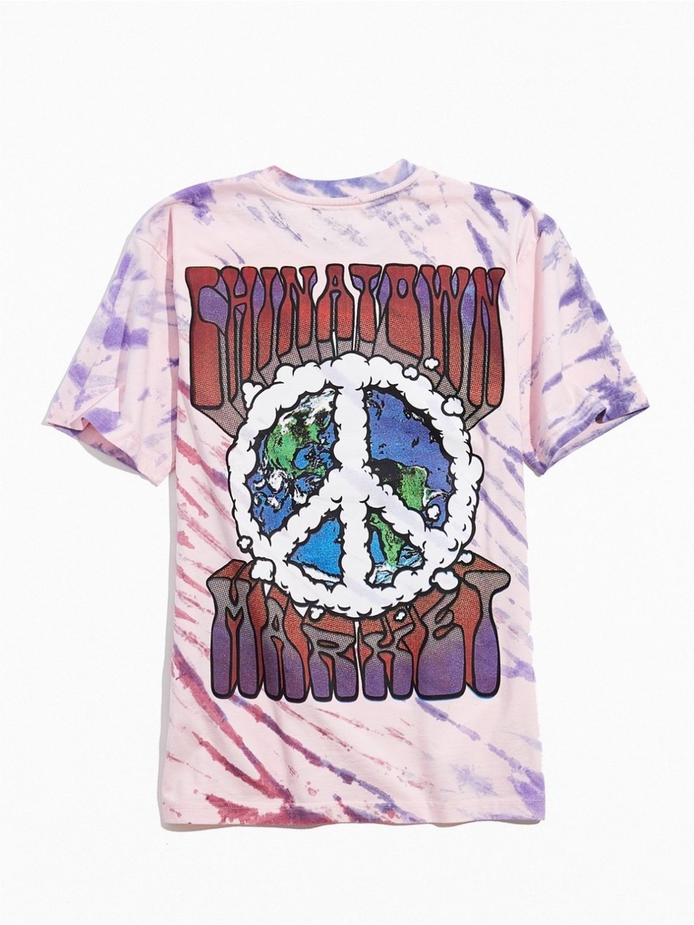 Tie-Dye Peace Graphic Tee - Pink & Purple
